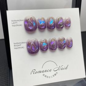 Hand-worn Armor Nail Sticker Nail Patch Warm Genie Series Ornament (Option: 413 Short Round A-XS)