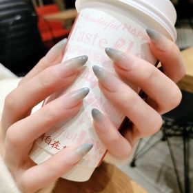 Women's Gradient False Nail Patch (Color: Grey)