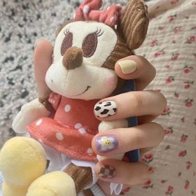 Handmade Nail Enhancement Cute Plaid Patch (Option: Short square-M)