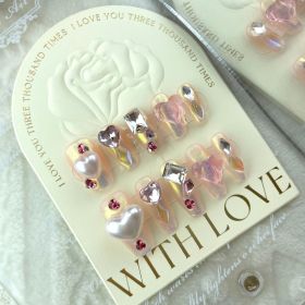 Handmade Stickers Fake Nails Removable Nail Patch (Option: Extra Small XS-764 Short Ladder A)
