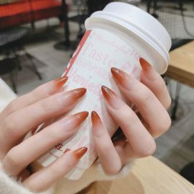 Women's Gradient False Nail Patch (Color: Orange)