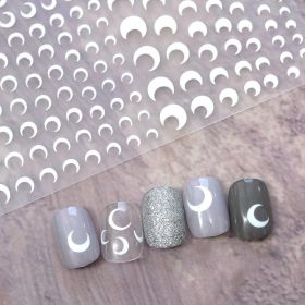 Embossed Black-and-white Butterfly Rose Nail Stickers (Option: Color05801)