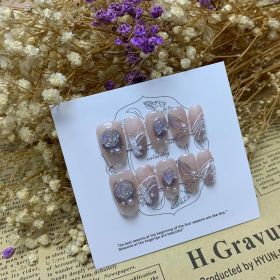 Camellia Series Hand-worn Armor Removable Nail Stickers (Option: 284 Short Ladder A-XS Extra Small)